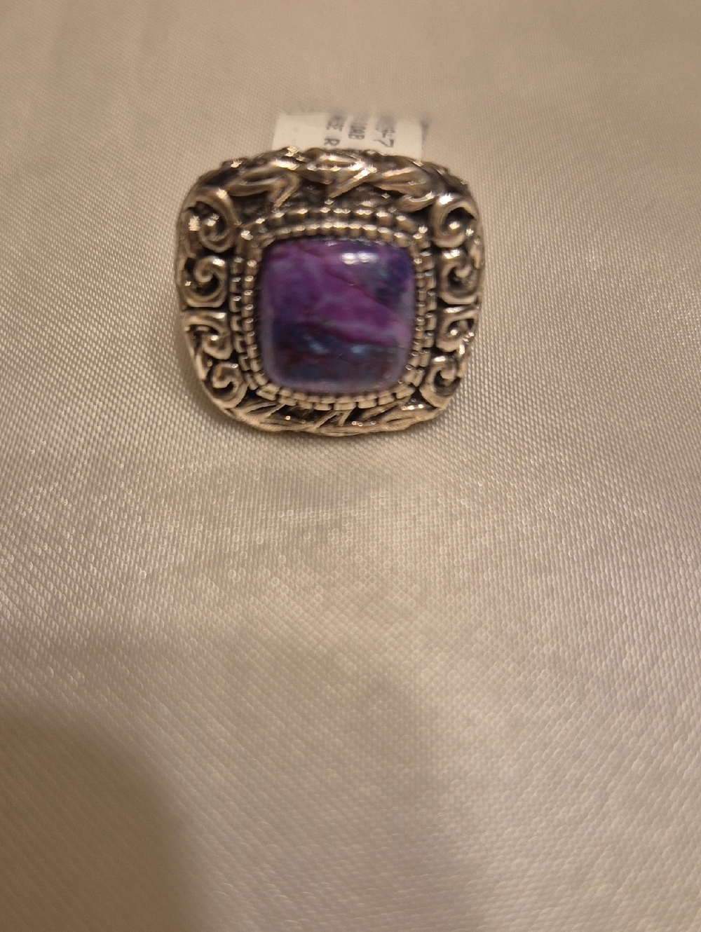 Unisex Sterling Silver Purple Turquoise Cigar Band